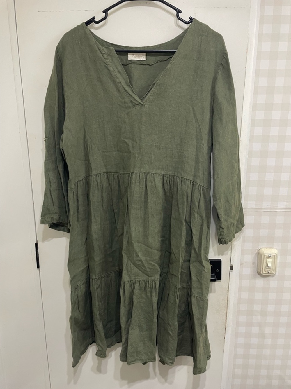 Bellambra linen made in Italy dress m medieval boho prairie cottage minimalist